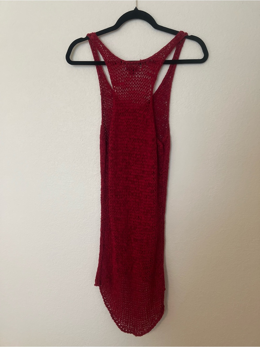 Express Red Open-Knit Racerback Tank - Picture 2 of 4